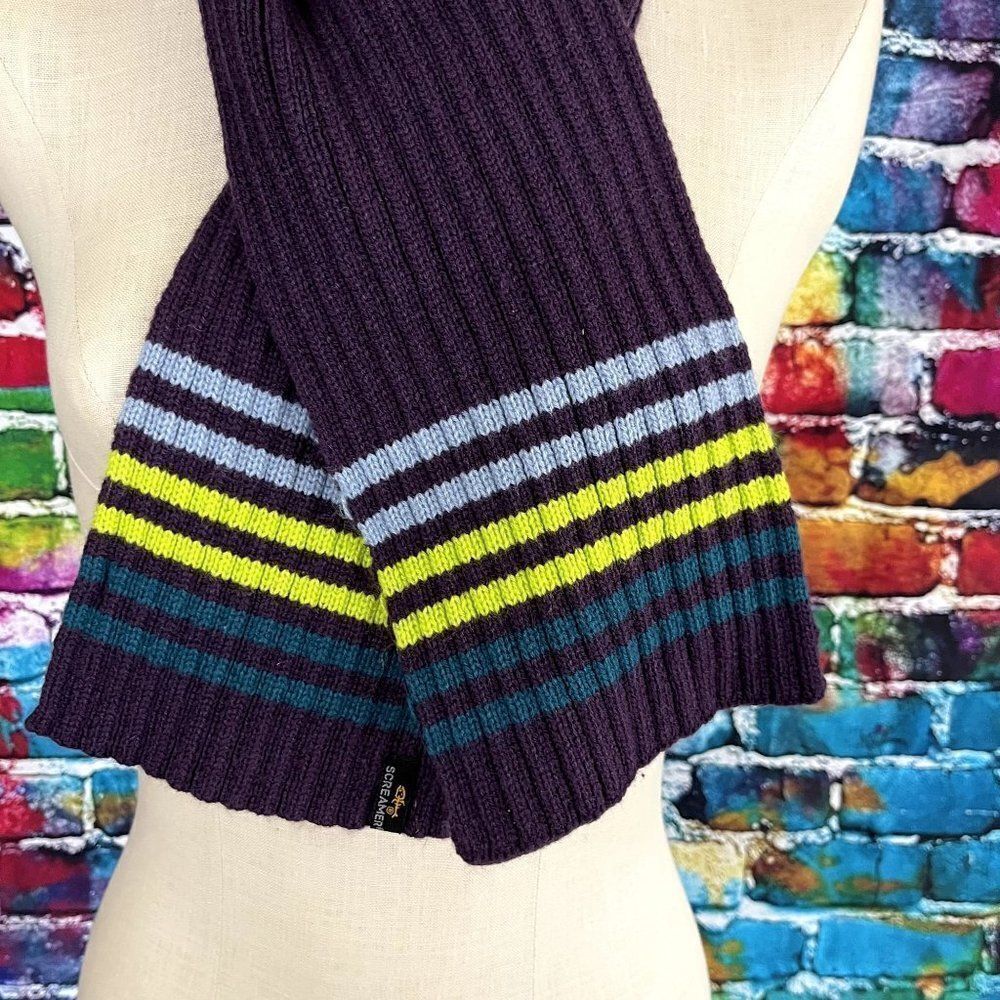 Screamer Ribbed Knit Neck Scarf Stripes - Picture 2 of 5